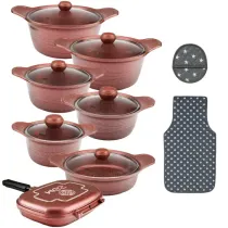 سرویس قابلمه گرانیتی 17 پارچه ام جی اس طرح کره ای D