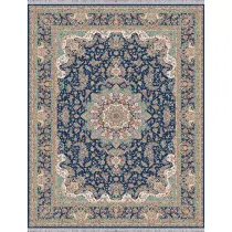 فرش 1500 شانه ابریشم نما آراد تراکم 4500 مدل خطیبی زمینه کاربنی