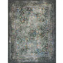 فرش 1200 شانه وزرا تراکم 3600 طرح فلور رنگ زمینه سبز