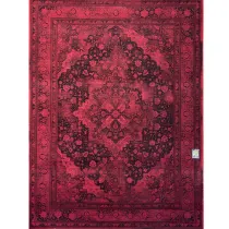 فرش 1200 شانه وزرا تراکم 3600 طرح هریس قاجار رنگ زمینه لاکی