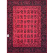 فرش 1200 شانه وزرا تراکم 3600 طرح خشتی وینتیج رنگ زمینه لاکی