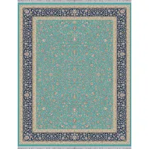 فرش 1500 شانه ابریشم نما آراد تراکم 4500 مدل ماه پری زمینه آبی روشن