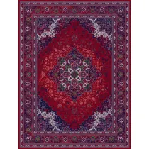 فرش 1200 شانه نگین فیروزه مدل اهورا زمینه لاکی
