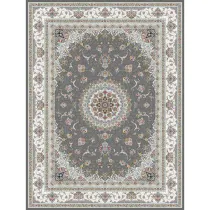 فرش 1200 شانه نگین فیروزه مدل هما زمینه دودی