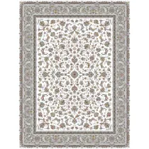 فرش 1200 شانه نگین فیروزه مدل توتیا زمینه کرم