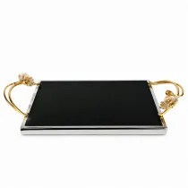 سینی سنگ و استیل طرح گل شقایق مدل 228125