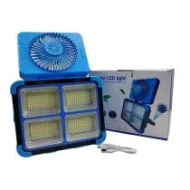 چراغ پنل خورشیدی LED پنکه دار IP66 مناسب کمپینگ