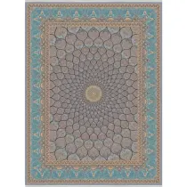 فرش 1200 شانه اکرلیک شاهرخ تراکم 3600 مدل سلطانیه زمینه نقره ای