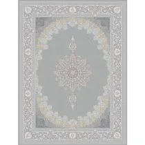 فرش 1200 شانه اکرلیک هایبالک(گل برجسته) شاهرخ تراکم 3600 مدل یاقوت زمینه نقره ای