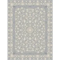 فرش 1200 شانه اکرلیک هایبالک(گل برجسته) شاهرخ تراکم 3600 مدل رازقی زمینه نقره ای