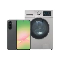 پک ویژه طلایی گوشی موبایل سامسونگ Galaxy A56 مشکی ظرفیت 256 گیگابایت و رم 12 گیگابایت - ویتنام و ماشین لباسشویی نقره 8 کیلویی اسنوا سری آرین