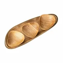 اردو خوری چوب و برنج گلدکیش طرح گلدن برد مدل 829412