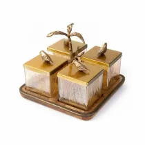 پاسماوری چوب و برنج گلدکیش طرح گلدن برد مدل 829418