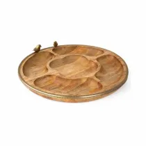 اردو خوری چوب و برنج گلدکیش طرح گلدن برد مدل 829427