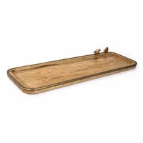 سینی چوب و برنج گلدکیش طرح گلدن برد مدل 829460