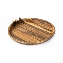 سینی چوب و برنج گلدکیش طرح گلدن برد مدل 829478