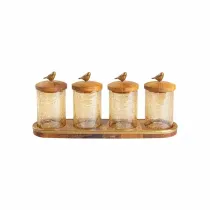 جا ادویه چوب و برنج گلدکیش طرح گلدن برد مدل 829503