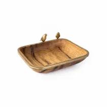 شکلات خوری چوب و برنج گلدکیش طرح گلدن برد مدل 829510