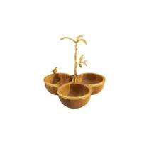 اردو خوری چوب و برنج گلدکیش طرح گلدن برد مدل 829521