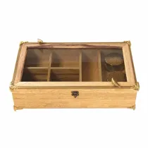 جعبه پذیرایی چوب و برنج گلدکیش طرح گلدن برد مدل 829652