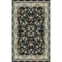 فرش 700 شانه اکرولیک آنا تراکم 2550 گالری کلاسیک نقشه الماس سرمه ای