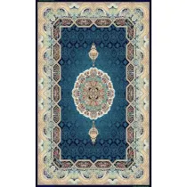 فرش 700 شانه اکرولیک آنا تراکم 2550 گالری کلاسیک نقشه هالیدی سرمه ای