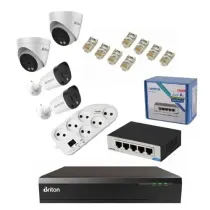 پکیج دوربین مداربسته دید در شب 4 عددی برایتون مدل IP 5MP 4K تحت شبکه
