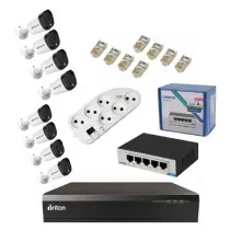 پکیج دوربین مداربسته دید درشب 8 عددی برایتون مدل IP 2MP 4K تحت شبکه