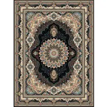 فرش 1200 شانه اکرلیک شاهرخ تراکم 3600 مدل مهرگان زمینه سرمه ای