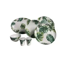 سرویس  چینی 6 نفره گلدن هورس گل برجسته  bone china سبز 27 پارچه کد 80412-DG