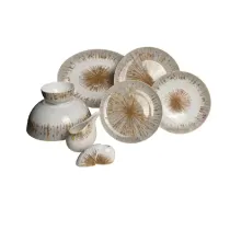 سرویس 6 نفره چینی پرسل برجسته bone china گل طلایی 29 پارچه کد 140035-MG