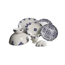 سرویس چینی پرسل 6 نفره bone china سرمه ای 29 پارچه کد 90090-B