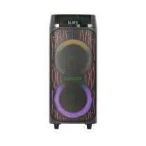 اسپیکر قابل حمل شارژی آیوا مدل AW-X1083DSP دارای 2 ساب ووفر 8 اینچ، رقص نور، کارائوکه و میکروفون