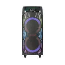 اسپیکر قابل حمل شارژی آیوا مدل AW-X1114DSP دارای 2 ساب ووفر 10 اینچ، رقص نور، کارائوکه و میکروفون