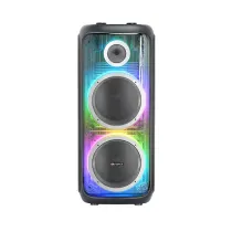 اسپیکر قابل حمل شارژی آیوا مدل AW-X1111DSP دارای 2 ساب ووفر 10 اینچ، رقص نور، کارائوکه و میکروفون، USB ،AUX