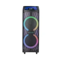 اسپیکر قابل حمل شارژی آیوا مدل AW-X1133DSP دارای 2 ساب ووفر 12 اینچ، رقص نور، کارائوکه و میکروفون، USB، AUX