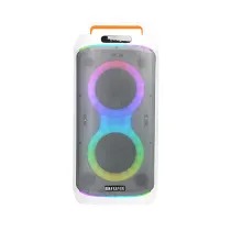 اسپیکر قابل حمل شارژی آیوا مدل AW-X1653DSP دارای 2 ساب ووفر 6.5 اینچ، رقص نور، کارائوکه و میکروفون