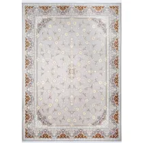 فرش 1200 شانه اکرلیک جمیل تراکم 3600 مدل دایانا زمینه نقره ای طلاکوب