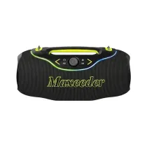 اسپیکر قابل حمل شارژی مکسیدر مدل RS3434-FN107 دارای رقص نور، پورت USB و AUX