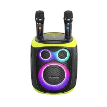 اسپیکر قابل حمل شارژی مکسیدر مدل RS5434-FN106 دارای رقص نور، پورت USB و AUX