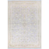 فرش 1200 شانه اکرلیک جمیل تراکم 3600 مدل سولین زمینه نقره ای طلاکوب