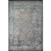 فرش 1200 شانه اکرلیک گل برجسته ایده آل تراکم 3600 کد 1022 وینتیج گلکسی زمینه صدفی نقره ای