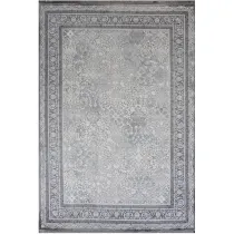فرش 1200 شانه اکرلیک گل برجسته ایده آل تراکم 3600 کد 2241 وینتیج گلکسی زمینه صدفی نقره ای