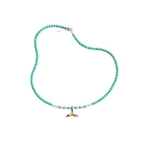 گردنبند مروارید طرح دم وال طلا