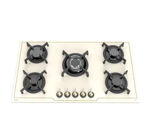 اجاق گاز رومیزی آلتون IG-521-c شیشه کرم کلاسیک ولوم طلایی ساباف