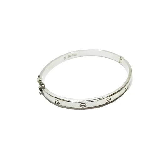 دستبند النگویی لاو کارتیر نقره ای