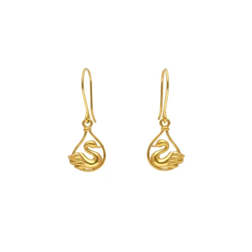گوشواره طلا سری مینیمال طرح مرغ زرین