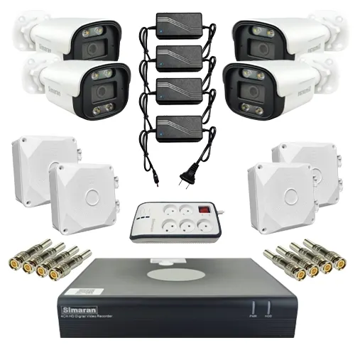 پکیج دوربین مداربسته 4 کانال 2 مگاپیکسل HD سیماران HD4CH2MP-212749