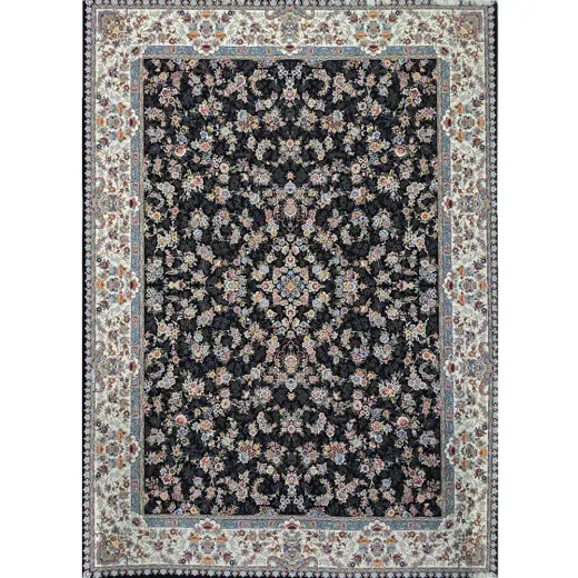 فرش 700 شانه آکرلیک تراکم 2550 کمیل مدل آرمیتا رنگ زمینه سرمه ای