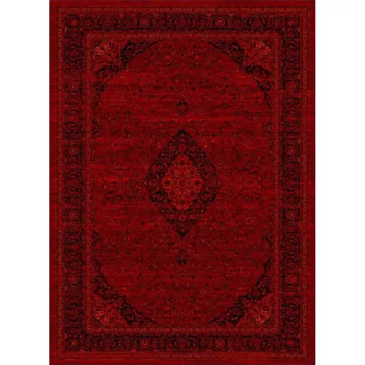 فرش ماشینی مدرن نارسیس طرح ترکمن کد 038 رنگ زمینه لاکی فاقد خواب